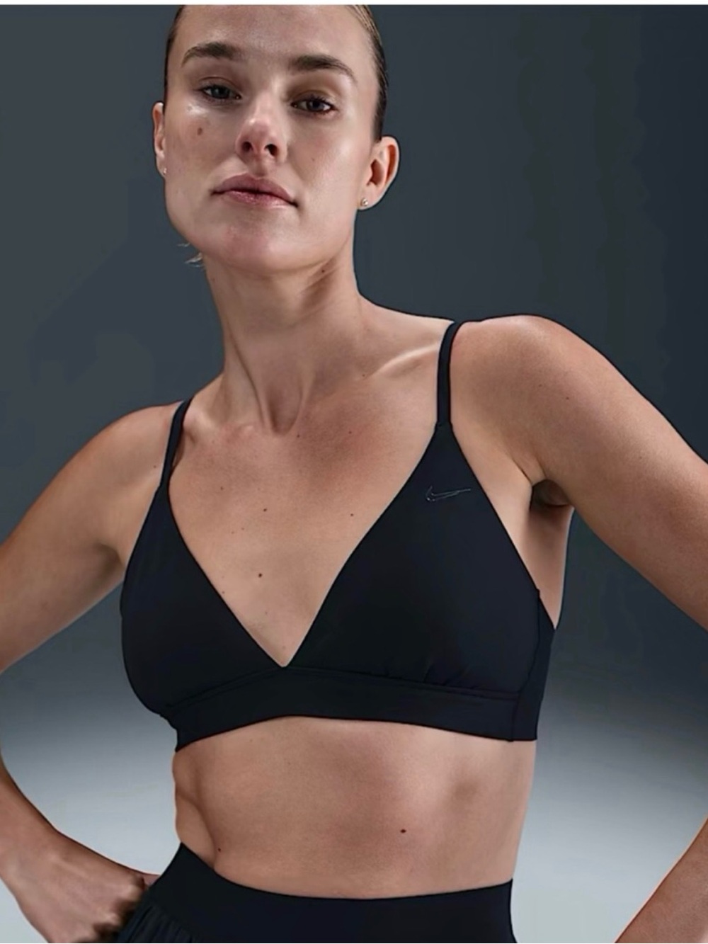 Nike Form Women's Large Light-Support Non-Padded Triangle Black Sports Bra